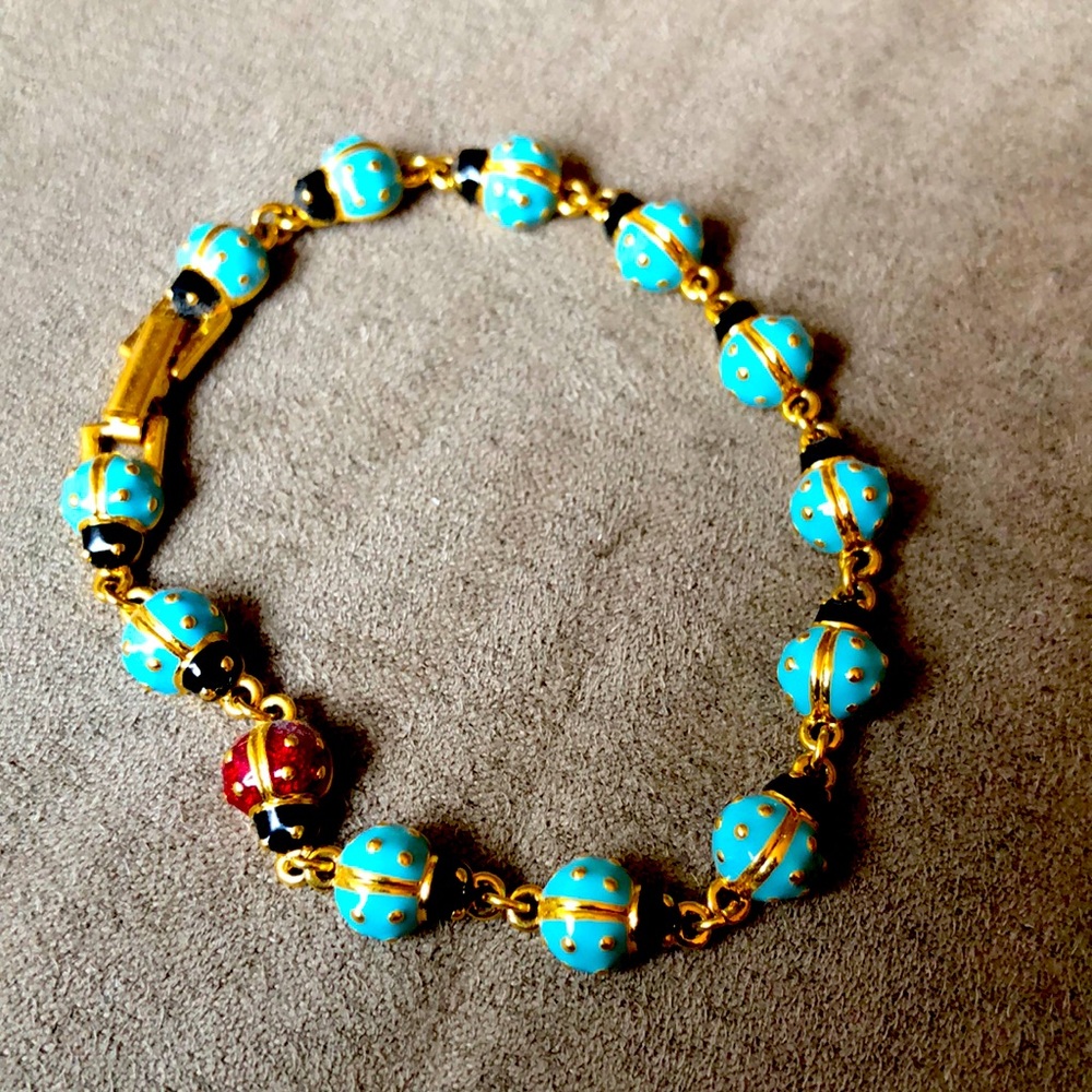 Joan Rivers Gold and Blue Beaded Bracelet